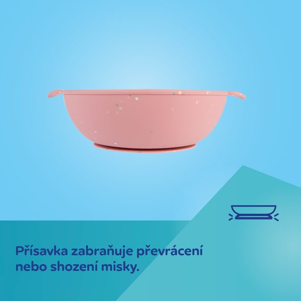 CANPOL BABIES SILIKONOVÁ DĚLENÁ MISKA S PŘÍSAVKOU DOTS 360ML ŠEDÁ - MISKY, TALÍŘKY A PODLOŽKY - KRMENÍ