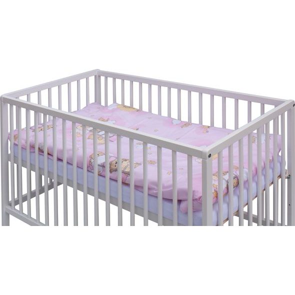 SCARLETT DĚTSKÁ POSTÝLKA S KOMPLETNÍ VÝBAVOU SCARLETT 120X60CM MRÁČEK RŮŽOVÁ - DŘEVĚNÉ POSTÝLKY - SPINKÁNÍ