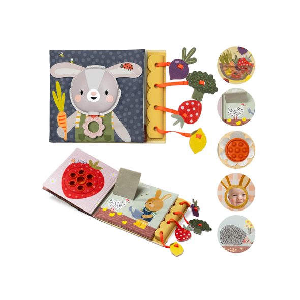 TAF TOYS KNÍŽKA S AKTIVITAMI GARDEN MY 1ST BUSY BOOK - KNÍŽKY PRO NEJMENŠÍ - PRO DĚTI