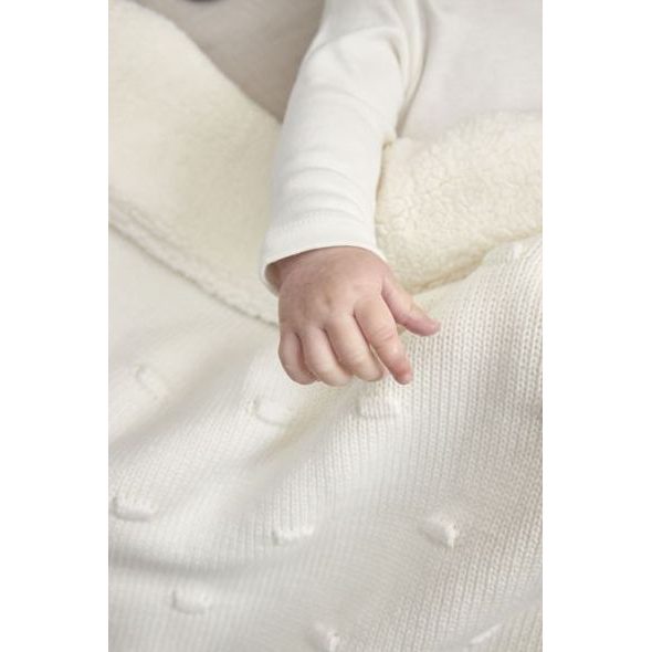 MEYCO DEKA KNOTS TEDDY FLEECE - OFF WHITE - DĚTSKÉ DEKY PRO MIMINKA - SPINKÁNÍ