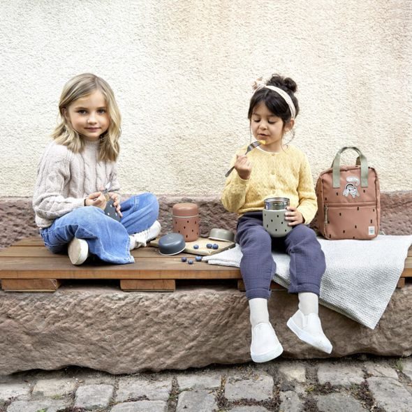 LÄSSIG FOOD JAR MEDIUM HAPPY PRINTS LIGHT OLIVE - TERMOOBALY A TERMOSKY - KRMENÍ