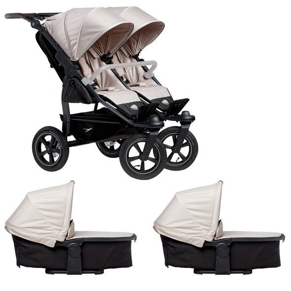 TFK TFK SET DUO2 FRAME 2025 - AIR WHEEL CARRYCOT + SEAT SAND - KOČÁRKY PRO DVOJČATA - KOČÁRKY A PŘÍSLUŠENSTVÍ