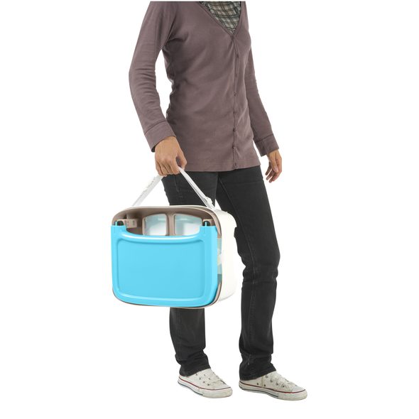 BABYMOOV COMPACT SEAT BLUE PŘENOSNÁ ŽIDLIČKA S BRYNDÁČKEM NOVINKA ! - JÍDELNÍ ŽIDLIČKY CESTOVNÍ - KRMENÍ