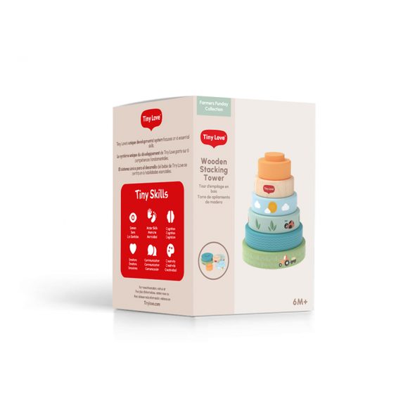 TINY LOVE NASAZOVACÍ KROUŽKY DŘEVĚNÉ FARMERS FUNDAY - STOHOVACÍ HRAČKY - PRO DĚTI