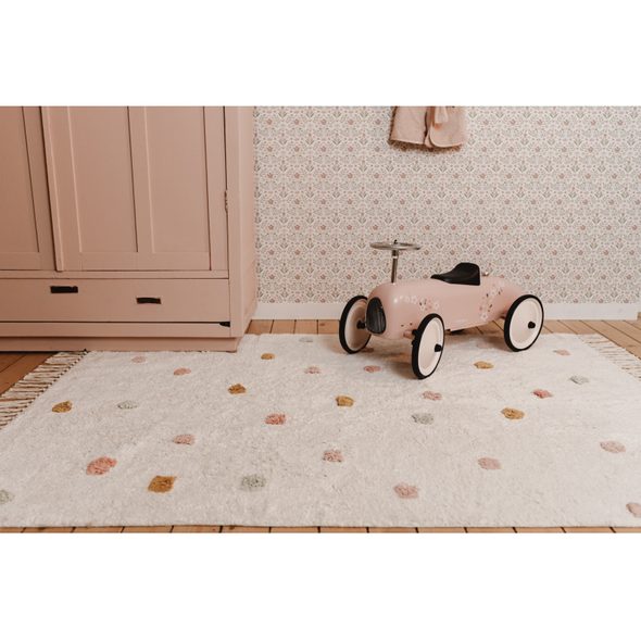 LITTLE DUTCH KOBEREC PUNTÍKY PINK 120X170 CM - HRACÍ PODLOŽKY NA ZEM - SPINKÁNÍ