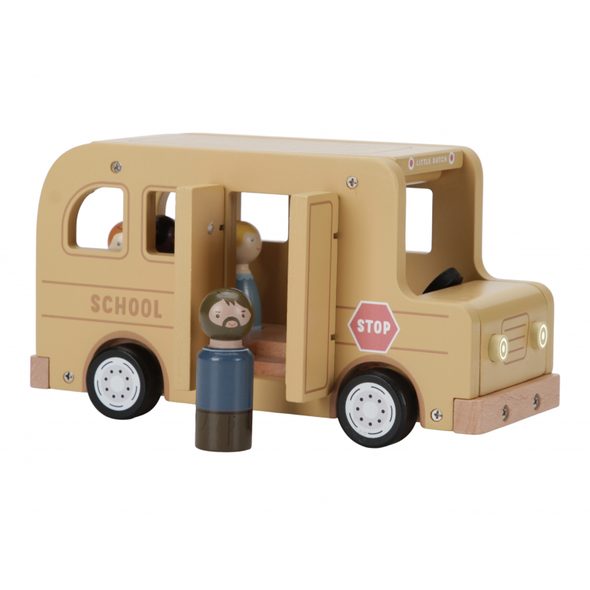 LITTLE DUTCH ŠKOLNÍ AUTOBUS S FIGURKAMI DŘEVĚNÝ - DŘEVĚNÉ HRAČKY - PRO DĚTI