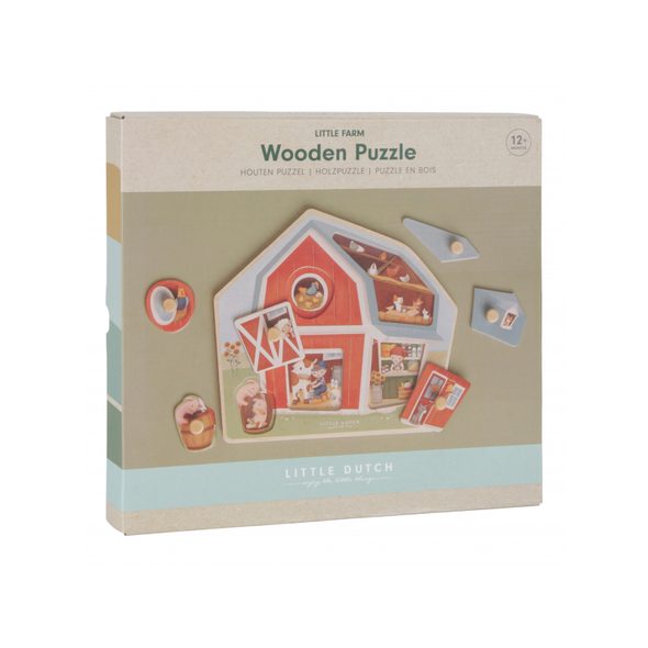 LITTLE DUTCH VKLÁDACÍ PUZZLE DŘEVĚNÉ FARMA - DŘEVĚNÉ HRAČKY - PRO DĚTI