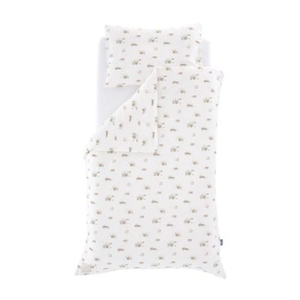 TRÄUMELAND POVLEČENÍ 100/135 + 40/60 LITTLE FARM GRÜN - POVLEČENÍ DO POSTÝLKY - SPINKÁNÍ