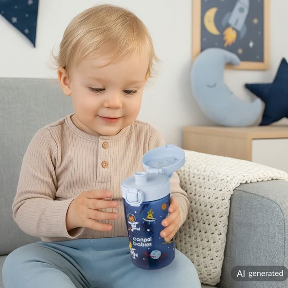 CANPOL BABIES LAHEV PRO DĚTI JUNIOR 400ML MODRÁ - SPORTOVNÍ LAHVE - KRMENÍ