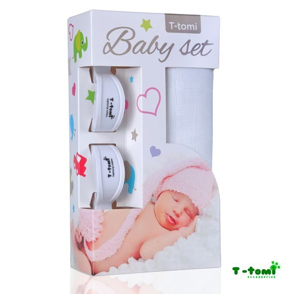 T-TOMI BABY SET BAMBUSOVÁ OSUŠKA BAREVNÁ + KOČÁRKOVÝ KOLÍČEK - ZAVINOVACÍ PLENY / OSUŠKY VELKÉ - PŘEBALOVÁNÍ