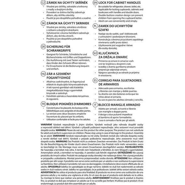 ZOPA ZÁMEK NA ÚCHYTY SKŘÍNĚK 2KS - BEZPEČNOST DĚTÍ V DOMÁCNOSTI - KOUPÁNÍ A ZDRAVÍ