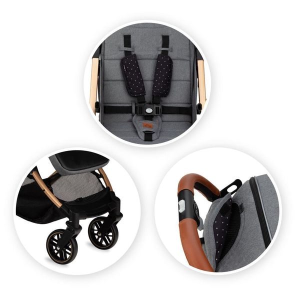 MOMI ESTELLE ŠEDÝ SE ZLATÝM RÁMEM - SPORTOVNÍ KOČÁRKY - KOČÁRKY A PŘÍSLUŠENSTVÍ