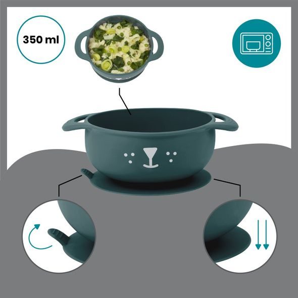 BABYMOOV SILIKONOVÁ MISKA S PŘÍSAVKOU, LŽIČKOU A BRYNDÁČKEM FIRST´ISY KIT - MISKY, TALÍŘKY A PODLOŽKY - KRMENÍ