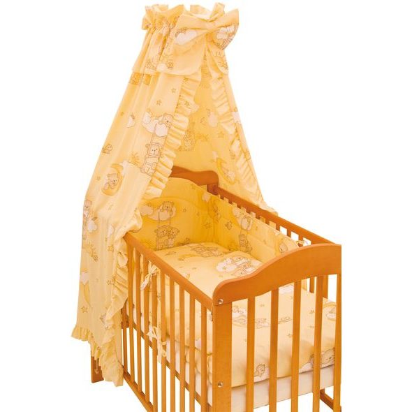 SCARLETT SOUPRAVA DO POSTÝLKY 4-DÍLNÁ MRÁČEK BÉŽOVÁ 90X120CM - POVLEČENÍ DO POSTÝLKY - SPINKÁNÍ