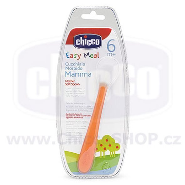 CHICCO JÍDELNÍ LŽIČKA SILIKON SOFT - MISKY, TALÍŘKY A PODLOŽKY - KRMENÍ