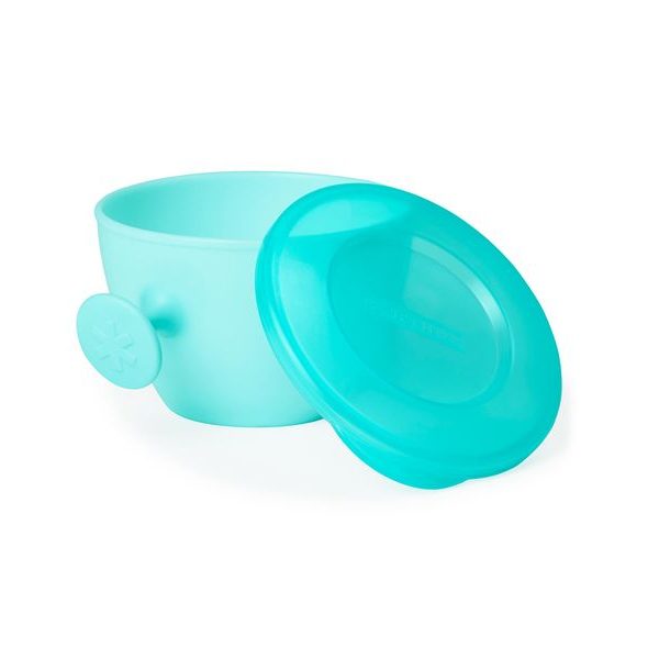 SKIP HOP MISKY S VÍKEM A DRŽÁKEM EASY GRAB GREY, TEAL 2 X 240ML, 3M+ - MISKY, TALÍŘKY A PODLOŽKY - KRMENÍ
