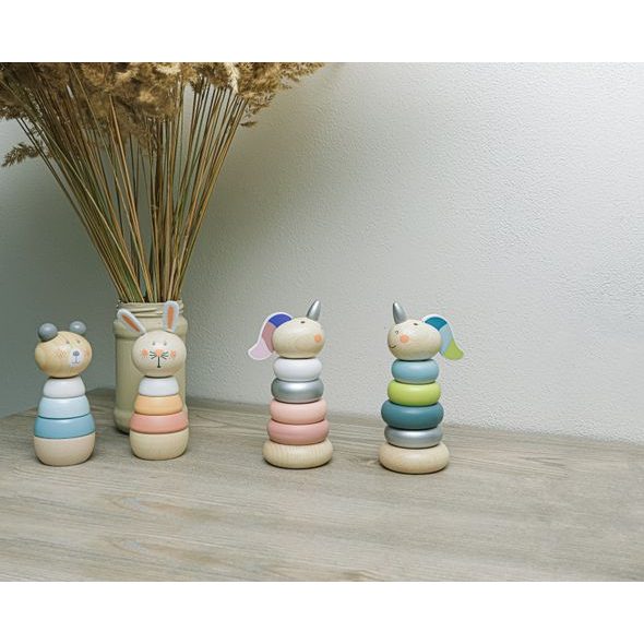 ZOPA DŘEVĚNÉ NASAZOVACÍ KROUŽKY JEDNOROŽEC - MOTORICKÉ A HRY - PRO DĚTI