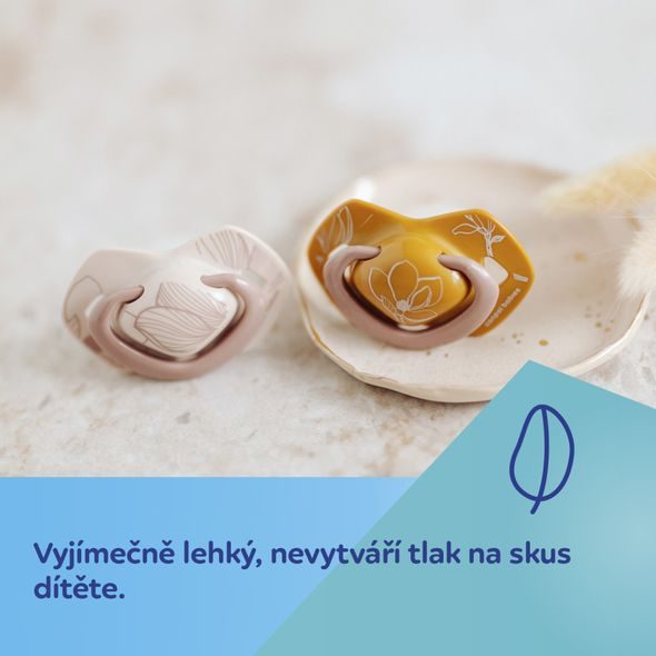 CANPOL BABIES DUDLÍK SILIKONOVÝ SYMETRICKÝ LIGHT TOUCH GOLD 18M+ 2KS MODRÝ - ŠIDÍTKA A DOPLŇKY - KRMENÍ