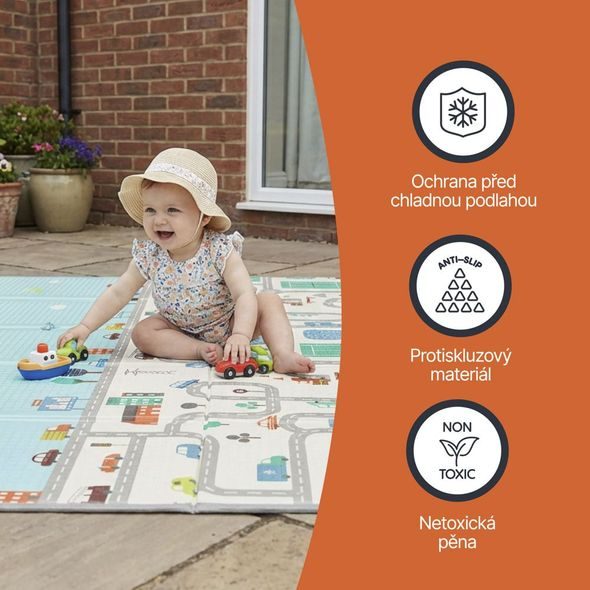 ZOPA MULTIFUNKČNÍ PĚNOVÁ SKLÁDACÍ PODLOŽKA OBOUSTRANNÁ 180X120 - HRACÍ PODLOŽKY NA ZEM - SPINKÁNÍ