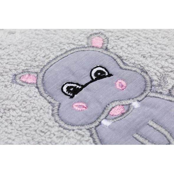 FILLIKID RUČNÍK S KAPUCÍ HIPPO GREY 75X75 CM - OSUŠKY A DĚTSKÉ ŽUPANY - KOUPÁNÍ A ZDRAVÍ