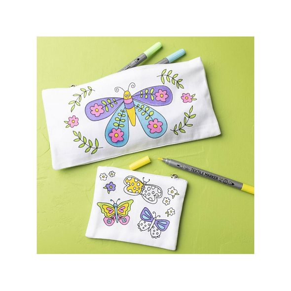 CREATIV COMPANY KREATIVNÍ SADA MINI CRAFT KIT TEXTILE COLOURING BUTTERFLIES - VÝTVARNÉ POMŮCKY A HRAČKY - PRO DĚTI