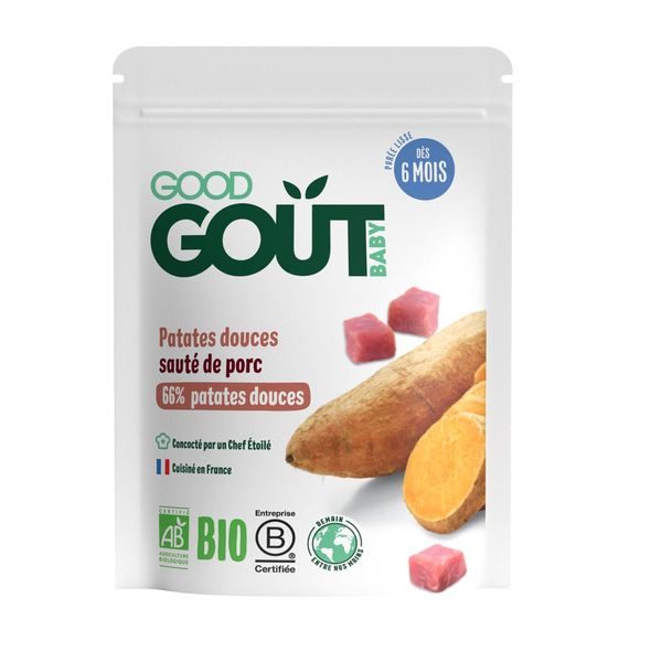 GOOD GOUT BIO BATÁTY S VEPŘOVÝM MASEM 190 G - MASO/ZELENINA - KRMENÍ