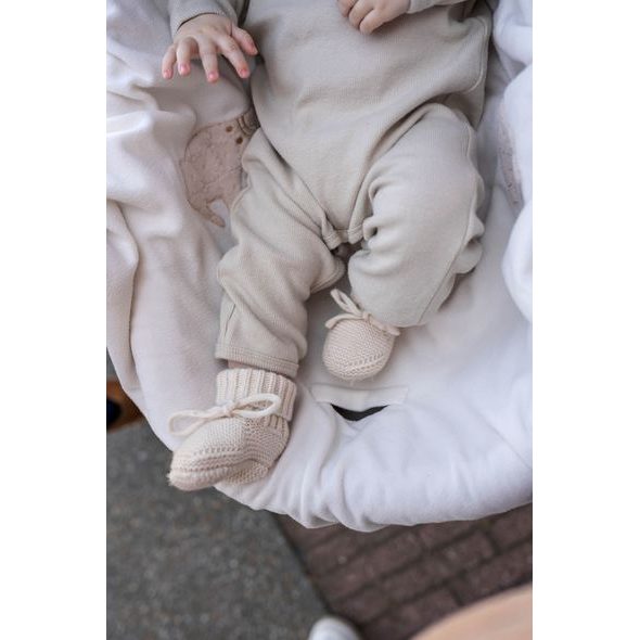 LODGER SLIPPER FOLKLORE MERINO WOOL BIRCH 0 - 6 MĚSÍCŮ - KOJENECKÉ CAPÁČKY - PRO DĚTI