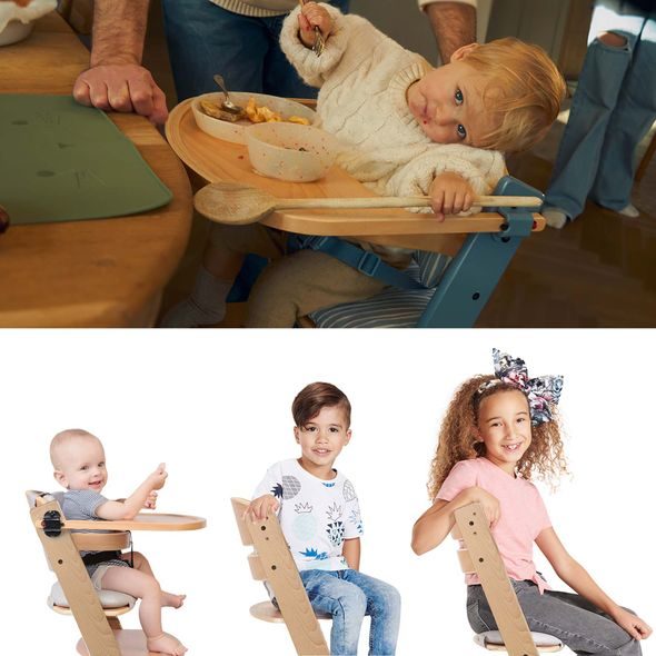 KINDERKRAFT ŽIDLIČKA JÍDELNÍ ENOCK NORDIC BREEZE S POLŠTÁŘEM - JÍDELNÍ ŽIDLIČKY DŘEVĚNÉ - KRMENÍ