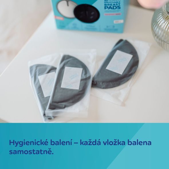 CANPOL BABIES TVAROVANÉ PRODYŠNÉ VLOŽKY DO PODPRSENKY 3D 50+10KS ČERNÉ - PRSNÍ VLOŽKY - PRO MAMINKY