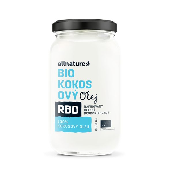 ALLNATURE RBD KOKOSOVÝ OLEJ BIO - BEZ VŮNĚ 1000 ML - VAŘENÍ A PEČENÍ - PRO MAMINKY