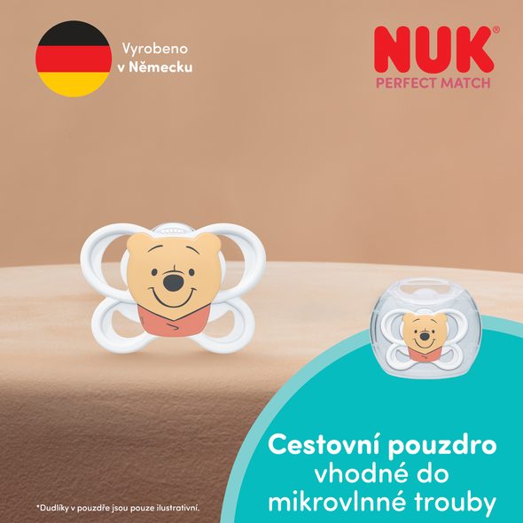 NUK PERFECT MATCH AIR DUDLÍK MEDVÍDEK PÚ WHITE 0-6M 1KS V BOXU - ŠIDÍTKA A DOPLŇKY - KRMENÍ