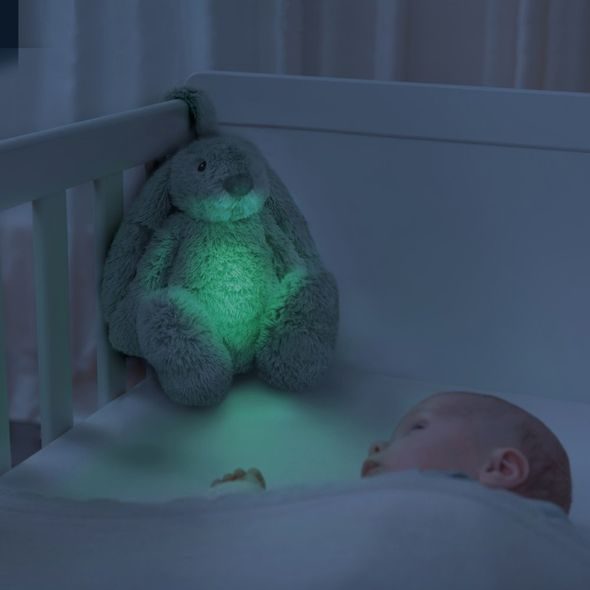 ZAZU KRÁLÍČEK RO ZELENÝ - ŠUMÍCÍ ZVÍŘÁTKO S NOČNÍM SVĚTLEM A USB NABÍJENÍM - USÍNÁČCI ŠUMÍCÍ / S TLUKOTEM - PRO DĚTI