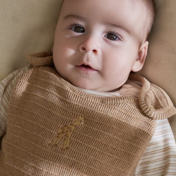 LITTLE DUTCH OVERAL PLETENÝ BEZ RUKÁVŮ SAFARI FRIENDS SOFT TAN VEL. 74 - OVERALY - PRO DĚTI
