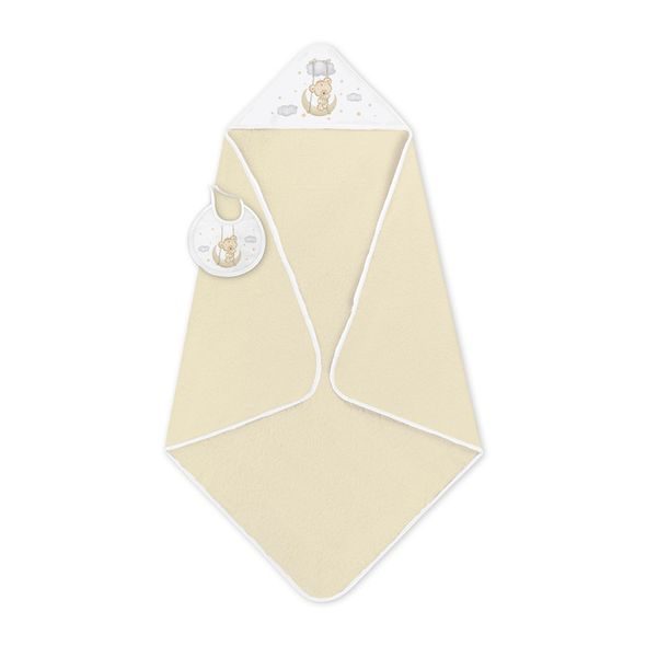 INTERBABY OSUŠKA FROTÉ MEDVÍDEK NA HOUPAČCE + BRYNDÁK - KRÉMOVÁ - OSUŠKY A DĚTSKÉ ŽUPANY - KOUPÁNÍ A ZDRAVÍ