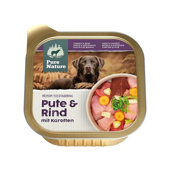 PURE NATURE DOG ADULT PAŠTIKA KRŮTÍ A HOVĚZÍ 150G - KONZERVY PRO PSY - CHOVATELSKÉ POTŘEBY MALVÍKZOO