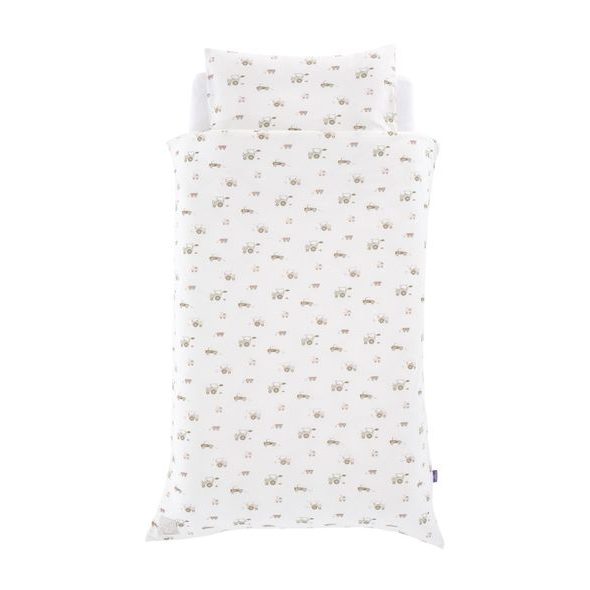 TRÄUMELAND POVLEČENÍ 100/135 + 40/60 LITTLE FARM GRÜN - POVLEČENÍ DO POSTÝLKY - SPINKÁNÍ