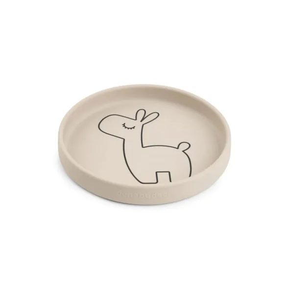 DONE BY DEER SILIKONOVÝ TALÍŘ KULATÝ LALEE - PÍSKOVÝ - KOUSÁTKA - PRO DĚTI