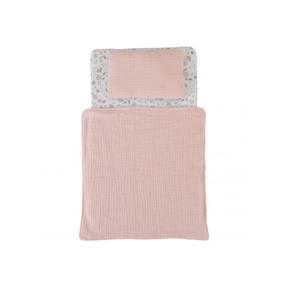 LITTLE DUTCH POSTÝLKA PRO PANENKY DŘEVĚNÁ S PEŘINKOU KVĚTINY A MOTÝLI - DOPLŇKY PRO PANENKY - PRO DĚTI