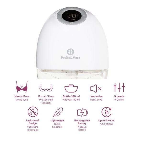 PETITE&MARS ODSÁVAČKA MATEŘSKÉHO ELEKTRICKÁ HANDSFREE GAIA DUO + CHICCO VLOŽKY DO PODPRSENKY 30KS - ODSÁVAČKY MATEŘSKÉHO MLÉKA - KRMENÍ