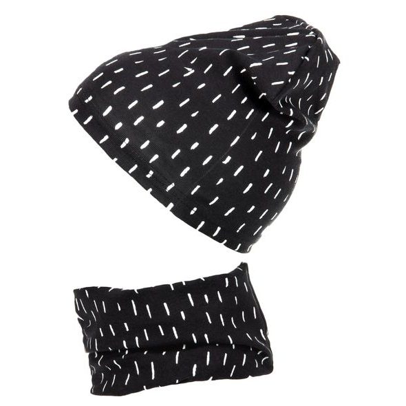 EMITEX BAVLNĚNÁ ČEPICE S NÁKRČNÍKEM ČERNÁ JEDNOVRSTVÁ M - ČEPIČKY A KLOBOUČKY - PRO DĚTI