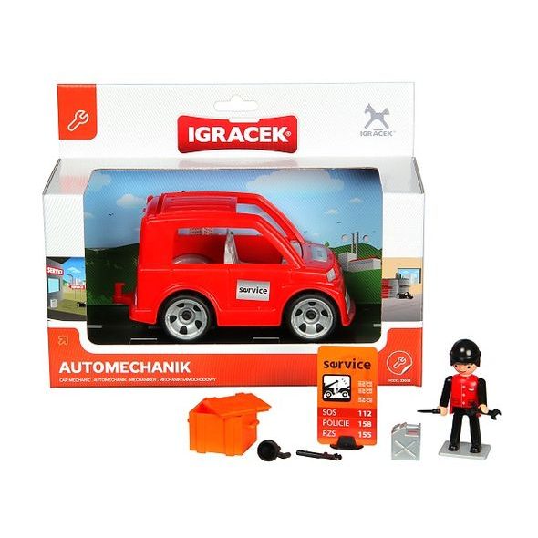 IGRÁČEK - AUTOMECHANIK + AUTO + DOPLŇKY - IGRÁČEK - !ODLOŽENÉ NEAKTIVNÍ ZBOŽÍ