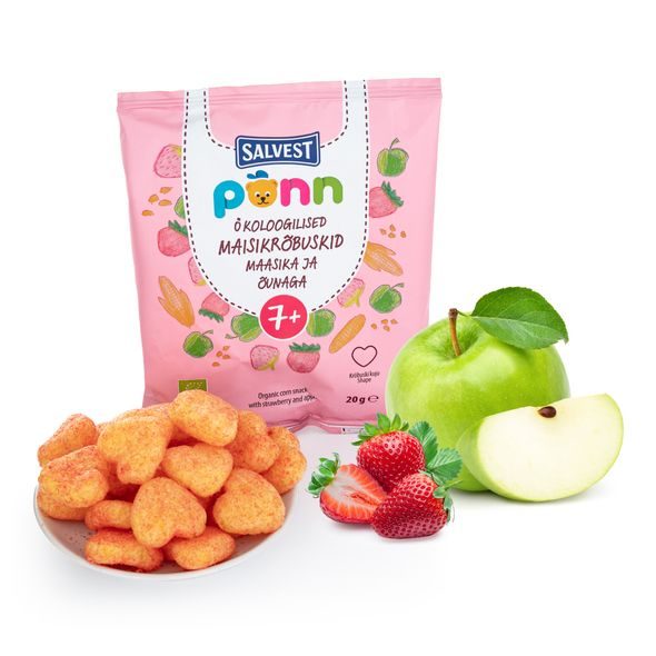 SALVEST PÕNN BIO JAHODOVÉ KŘUPKY 20G - TYČINKY/SUŠENKY - KRMENÍ