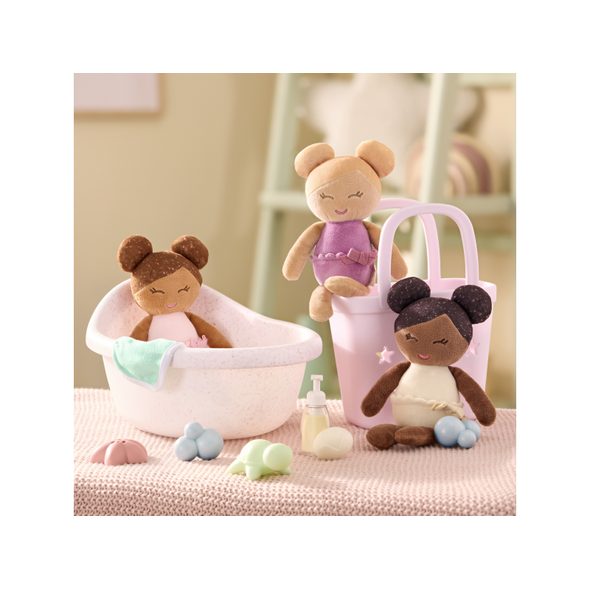 LULLA BABY PANENKY PLYŠOVÉ DO VANY V KOŠÍKU PINK - HRAČKY DO VANY - PRO DĚTI
