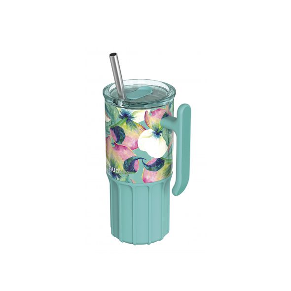 QUOKKA NEREZOVÝ TERMOHRNEK S BRČKEM UMI WATERFALL GARDEN 720 ML - TERMOOBALY A TERMOSKY - KRMENÍ