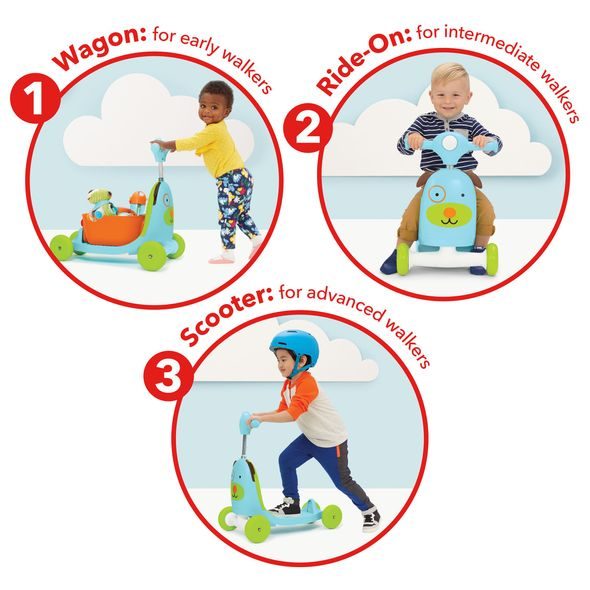 SKIP HOP ZOO ODRÁŽEDLO 3V1 RIDE-ON PEJSEK 12M+ DO 20KG - DĚTSKÁ ODRÁŽEDLA - PRO DĚTI