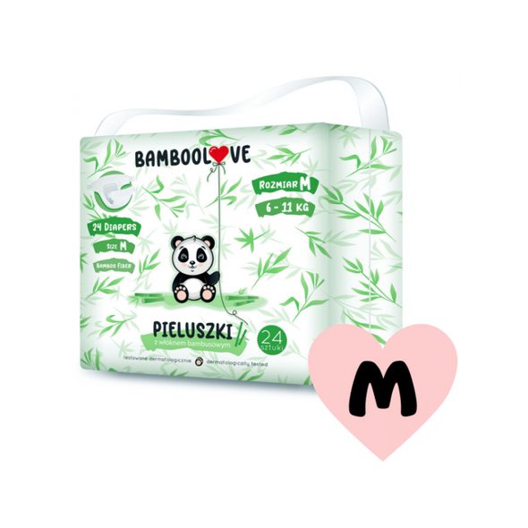 BAMBOOLOVE PLENY JEDNORÁZOVÉ BAMBUS VEL. M 6-11 KG 24 KS - JEDNORÁZOVÉ PLENY - VŠETKO NA PREBAĽOVANIE