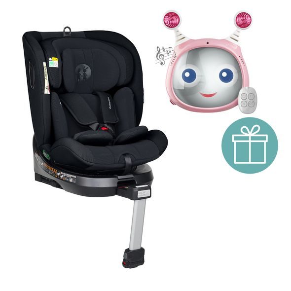 PETITE&MARS TWISTGUARD PRO I-SIZE ABSOLUTE BLACK + ZRCÁTKO OLY PINK 0M+ - AUTOSEDAČKY 0-36KG - AUTOSEDAČKY A PŘÍSLUŠENSTVÍ
