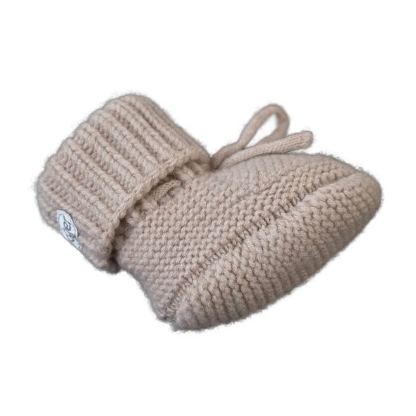 LODGER SLIPPER FOLKLORE MERINO WOOL BEIGE 0 - 6 MĚSÍCŮ - KOJENECKÉ CAPÁČKY - PRO DĚTI