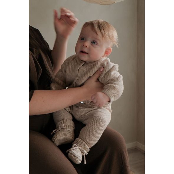 LODGER PLETENÝ SVETŘÍK MERINO BEIGE VEL. 62 - KABÁTKY, MIKINKY - PRO DĚTI