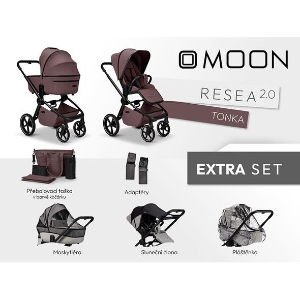 MOON RESEA 2.0 EXTRA SET - TONKA - DVOJKOMBINACE - KOČÁRKY A PŘÍSLUŠENSTVÍ